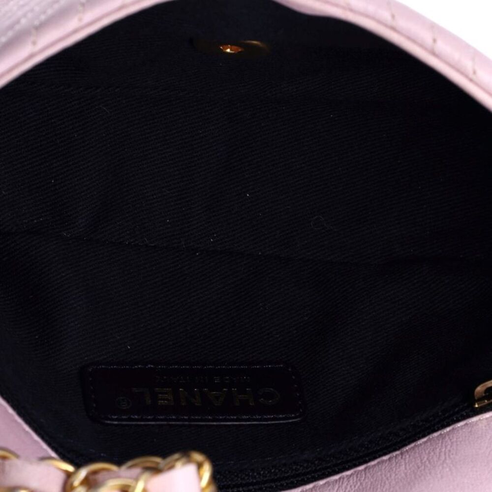 Chanel Medallion Charm Flap Bag Chevron Calfskin Small Pink - Picture 6 of 8
